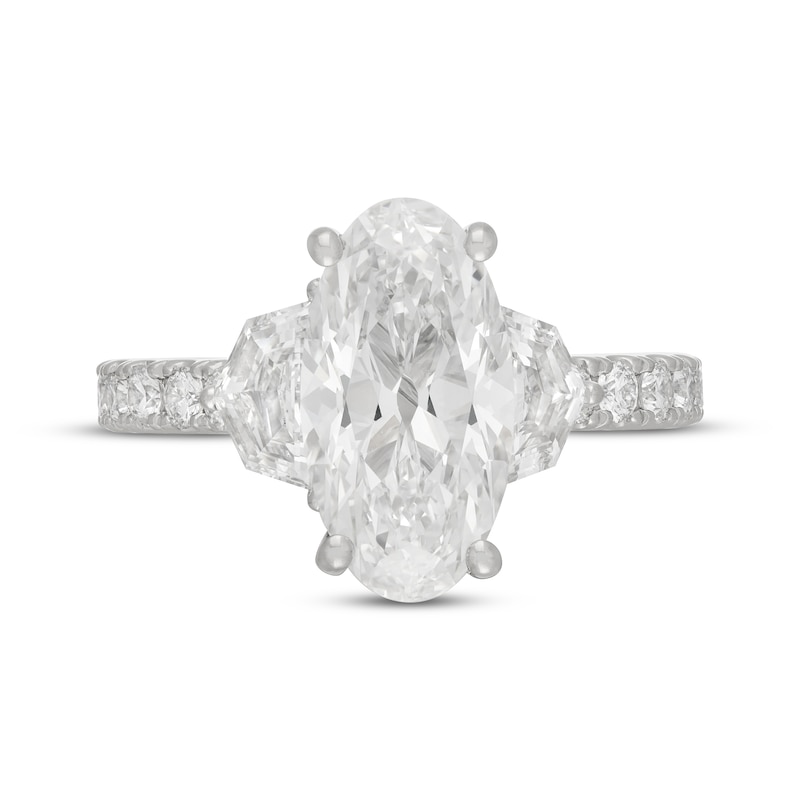 Main Image 3 of Neil Lane Artistry Heritage Oval-Cut Lab-Grown Diamond Engagement Ring 4-3/8 ct tw Platinum