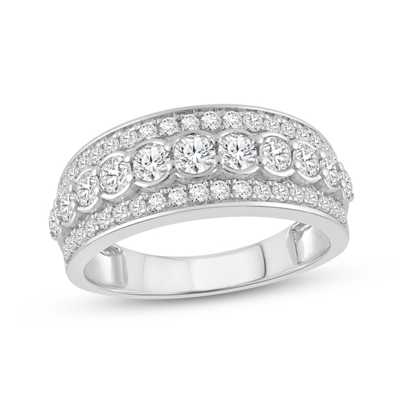 Diamond Three-Row Anniversary Ring 1 ct tw 10K White Gold