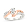 Thumbnail Image 0 of Diamond Swirl Fashion Ring 1/10 ct tw Sterling Silver & 10K Rose Gold