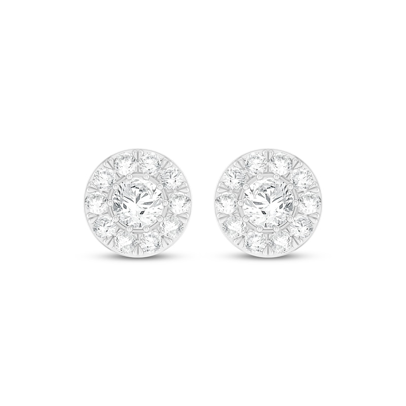 Main Image 2 of Lab-Grown Diamonds by KAY Halo Stud Earrings 2 ct tw 10K White Gold