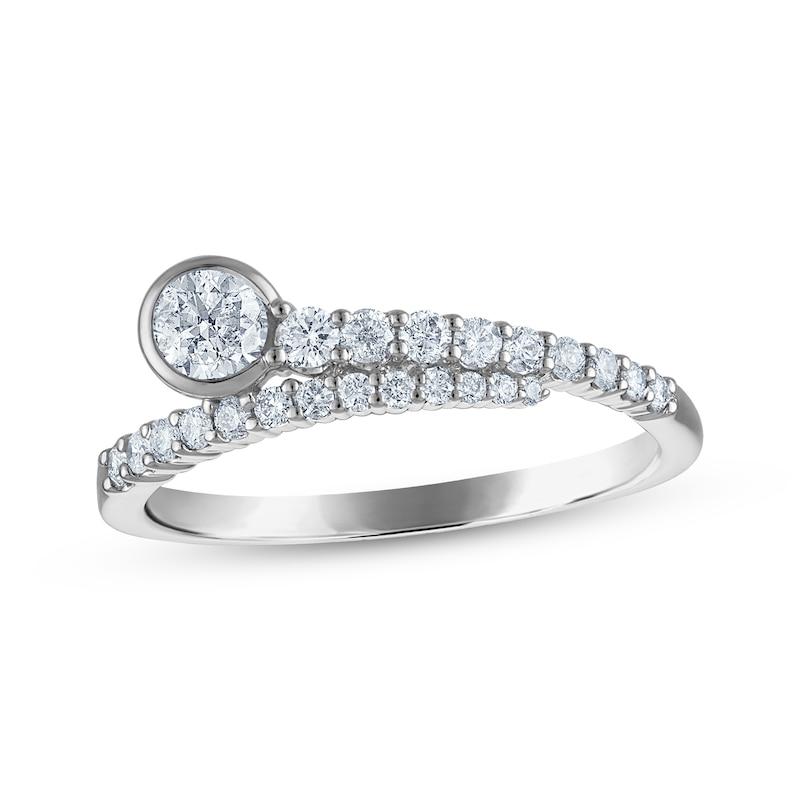 Main Image 1 of Milestones Diamond Bypass Anniversary Ring 1/2 ct tw 14K White Gold