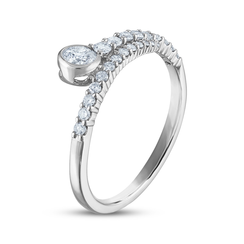 Main Image 2 of Milestones Diamond Bypass Anniversary Ring 1/2 ct tw 14K White Gold