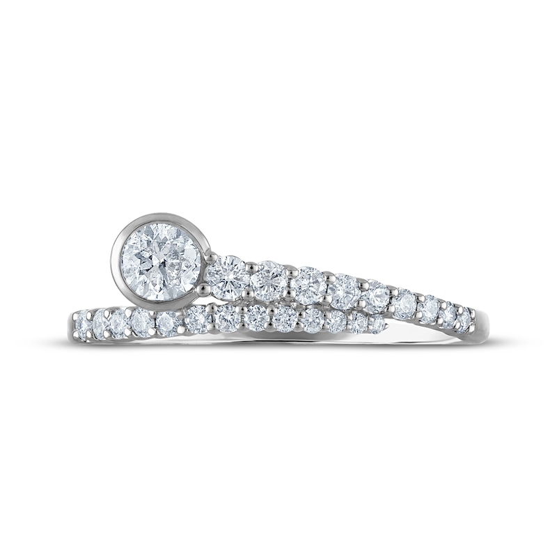 Main Image 3 of Milestones Diamond Bypass Anniversary Ring 1/2 ct tw 14K White Gold