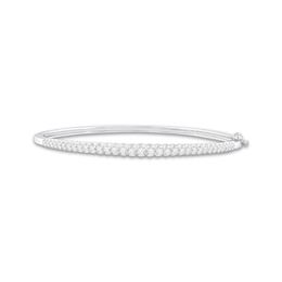 Diamond Graduated Bangle Bracelet 1 ct tw 14K White Gold 7&quot;