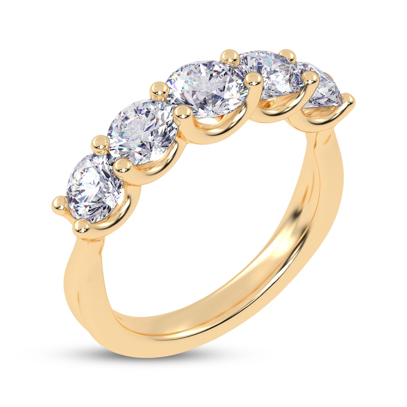 Main Image 2 of Lab-Grown Diamonds by KAY Graduated Five-Stone Anniversary Ring 2 ct tw 14K Yellow Gold