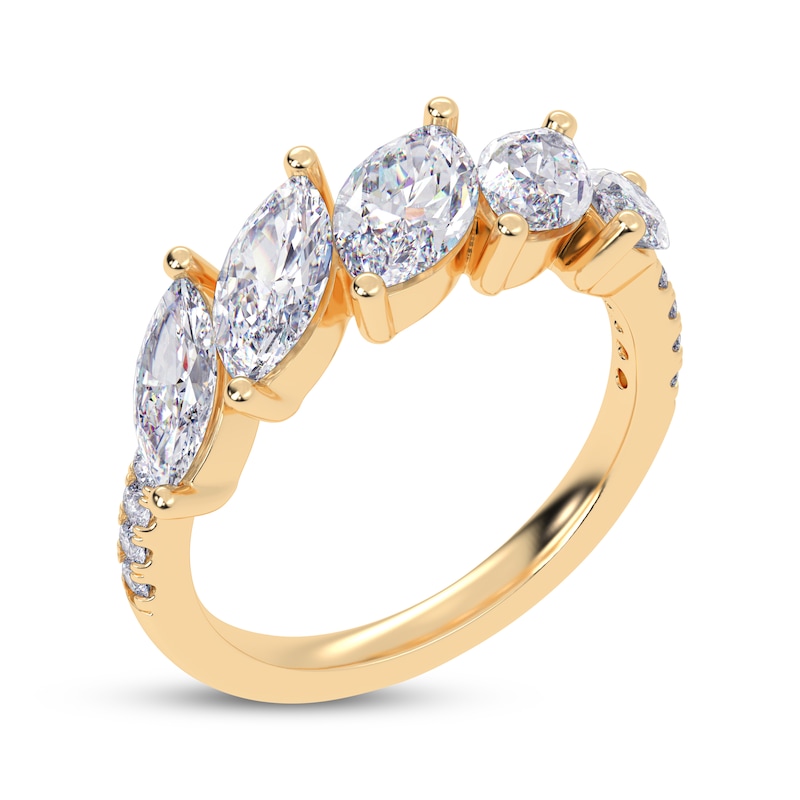 Main Image 2 of Lab-Grown Diamonds by KAY Marquise-Cut Tilted Ring 2 ct tw 14K Yellow Gold