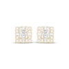 Thumbnail Image 2 of Lab-Grown Diamonds by KAY Princess, Baguette & Round-Cut Stud Earrings 1 ct tw 14K Yellow Gold