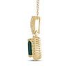 Thumbnail Image 2 of Pear-Shaped Natural Emerald & Diamond Necklace 1/10 ct tw 14K Yellow Gold 18&quot;