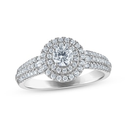 Adore Round-Cut Diamond Double Halo Engagement Ring 3/4 ct tw 14K White Gold