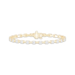 Lab-Grown Diamonds by KAY Alternating Link Bracelet 1 ct tw 10K Yellow Gold 7&quot;