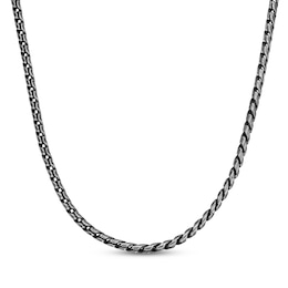 Men's Antique-Finish Rope Chain Necklace 5mm Hollow Stainless Steel 20&quot;