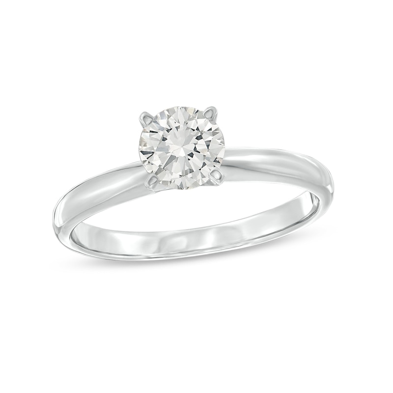 Main Image 1 of Diamond Solitaire Ring 3/4 ct Round-Cut 14K White Gold (I/I2)