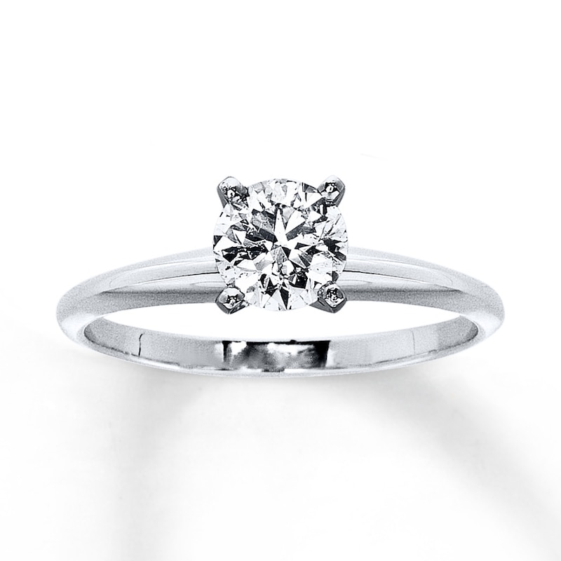 Main Image 1 of Certified Diamond Ring 3/4 carat Round-Cut 14K White Gold (I/I1)