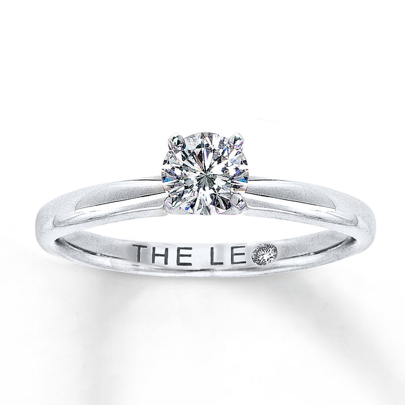 Main Image 1 of THE LEO Diamond Solitaire Ring 1/2 Carat Round-cut 14K White Gold