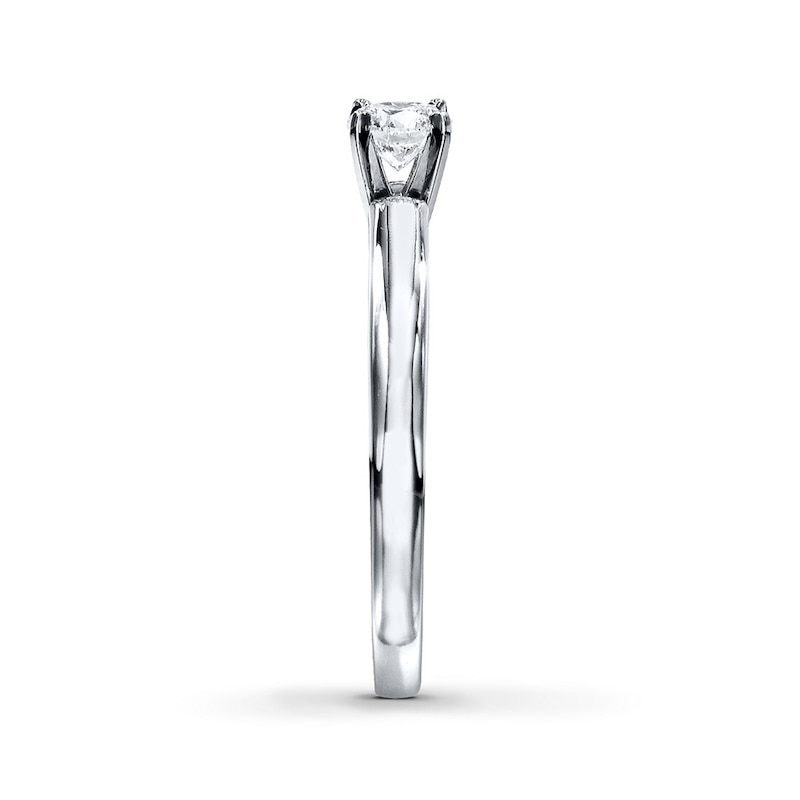 Main Image 3 of THE LEO Diamond Solitaire Ring 1/2 Carat Round-cut 14K White Gold