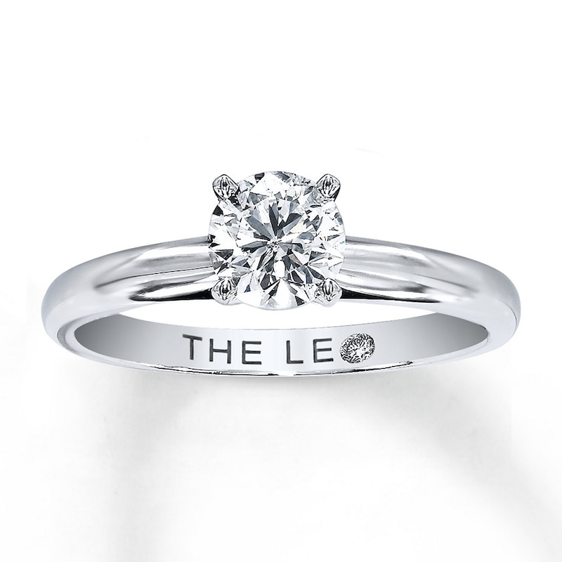 THE LEO Diamond Solitaire Ring 3/4 Carat Round-cut 14K White Gold