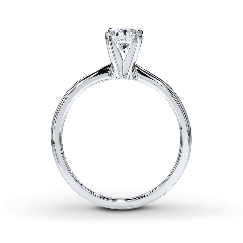 THE LEO Diamond Solitaire Ring 3/4 Carat Round-cut 14K White Gold
