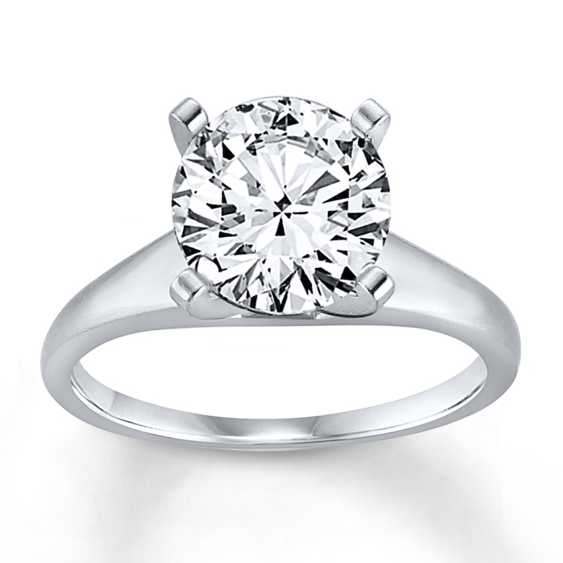 Diamond Solitaire Ring 2 Carat Round-cut 14K White Gold (K/SI2)