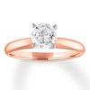 Thumbnail Image 1 of Certified Round Diamond Solitaire Ring 1 Carat 14K Rose Gold (I/I1)