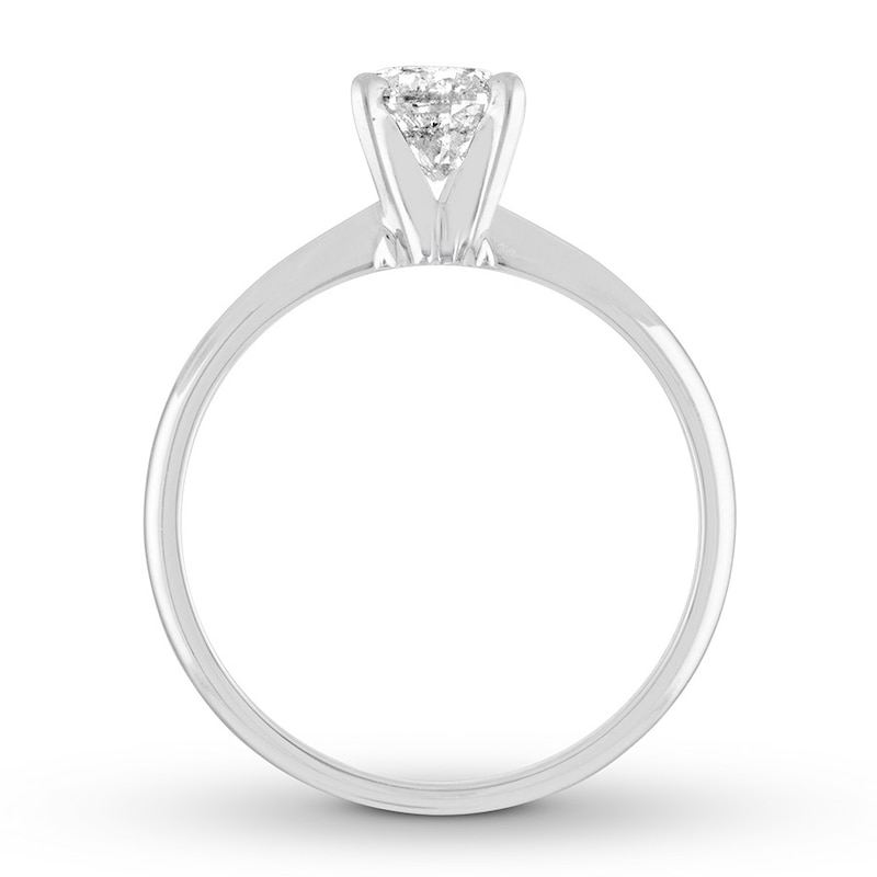 Main Image 2 of Diamond Solitaire Engagement Ring 1 Carat Round 10K White Gold (I/I3)