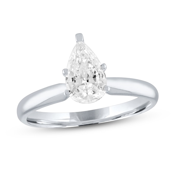 Diamond Solitaire Engagement Ring 1 ct tw Pear-Shaped 14K White Gold (I/VS2)