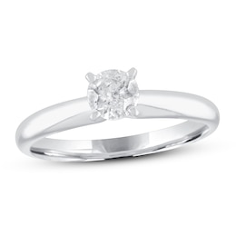 Diamond Solitaire Engagement Ring 3/4 ct tw Round-cut 10K White Gold (J/I3)