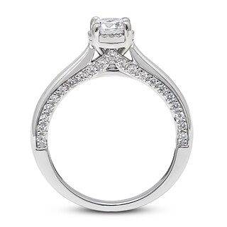 Diamond Solitaire Engagement Ring 1 ct tw Round-cut 10K White Gold (J ...