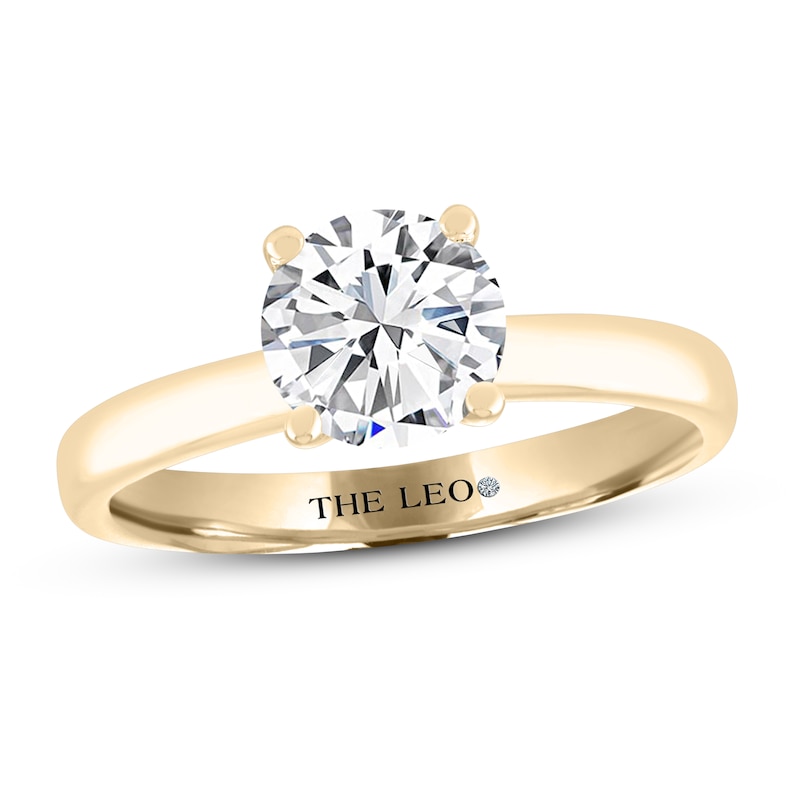 Main Image 1 of THE LEO Artisan Diamond Solitaire Engagement Ring 1-1/2 ct tw Round-cut 14K Yellow Gold