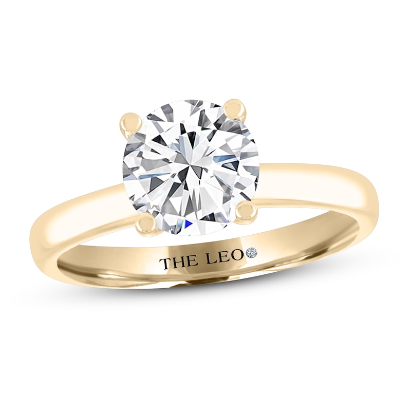 Main Image 1 of THE LEO Artisan Diamond Solitaire Engagement Ring 2 ct tw Round-cut 14K Yellow Gold