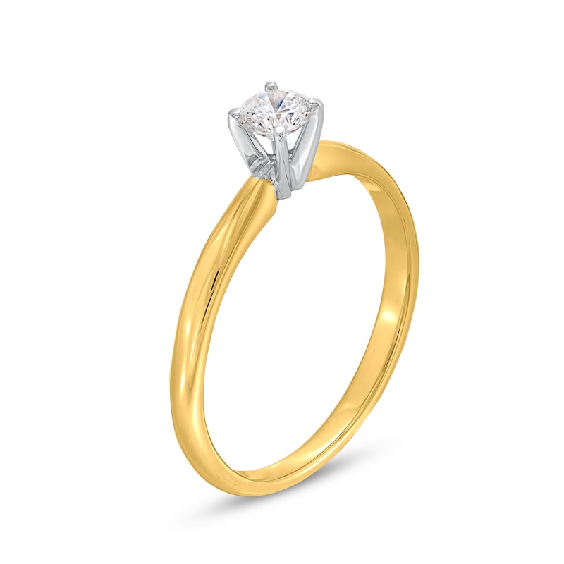 Diamond Solitaire Ring 1/4 carat Round-cut 14K Yellow Gold (J/I2)