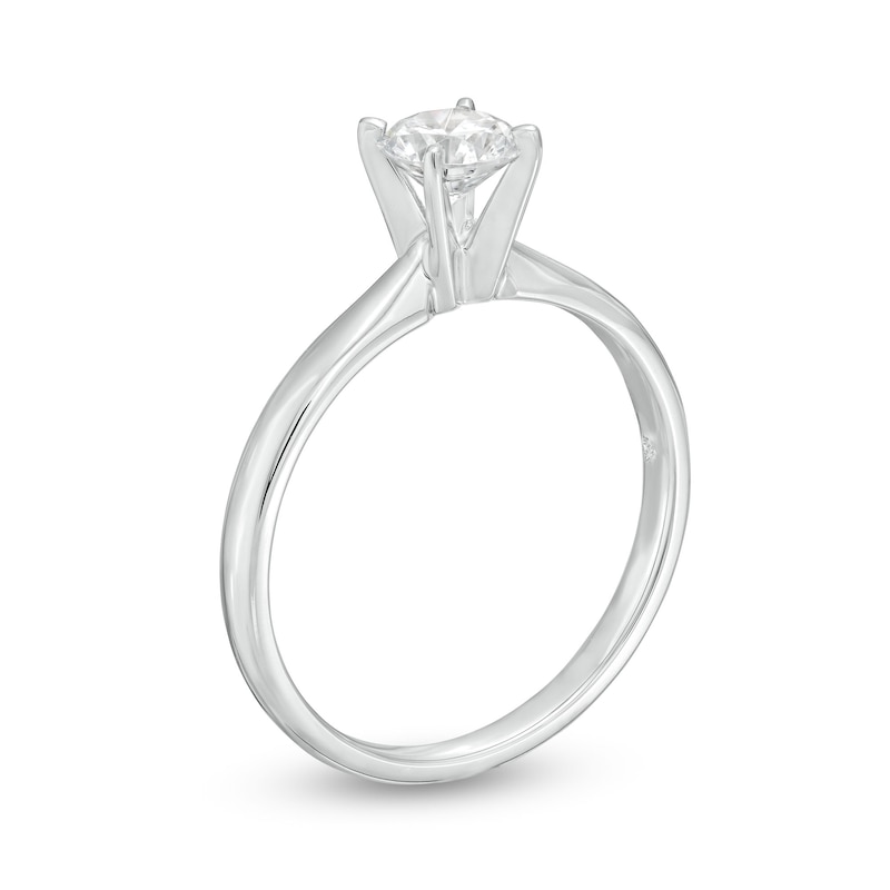 Diamond Solitaire Ring 1 carat Round-cut 14K White Gold (I2/I)