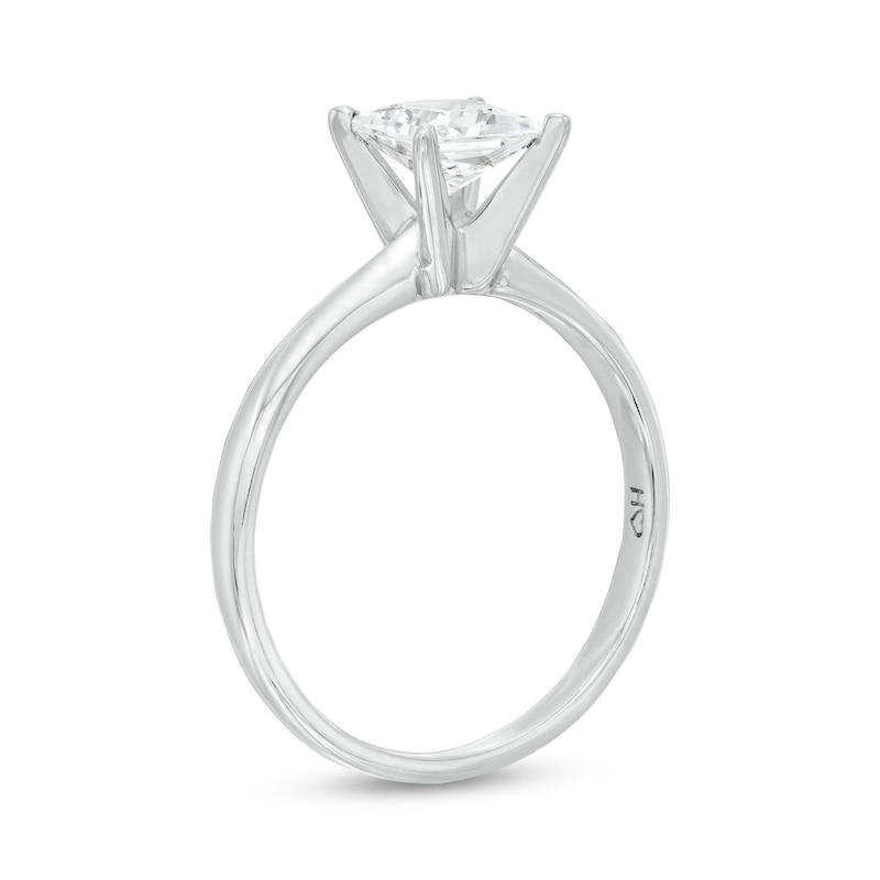 Main Image 3 of Diamond Solitaire Ring 1 carat Princess-cut 14K White Gold (J/I1)