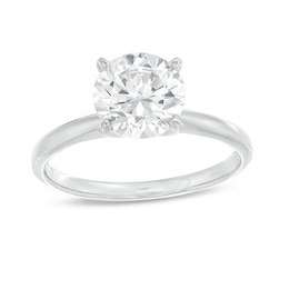 Diamond Solitaire Engagement Ring 2 ct tw Round-cut 14K White Gold (J/I2)