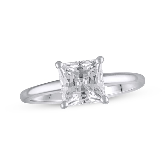 Lab-Created Diamonds by KAY Solitaire Ring -/2 ct tw Princess-cut 14K White Gold (F/VS2