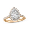 Thumbnail Image 1 of Neil Lane Pear-Shaped Lab-Created Diamond Double Halo Engagement Ring 1-3/4 ct tw 14K Two-Tone Gold