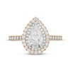 Thumbnail Image 3 of Neil Lane Pear-Shaped Lab-Created Diamond Double Halo Engagement Ring 1-3/4 ct tw 14K Two-Tone Gold