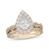 Thumbnail Image 1 of Neil Lane Artistry Pear-Shaped Lab-Grown Diamond Halo Bridal Set 1-7/8 ct tw 14K Yellow Gold