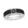 Thumbnail Image 1 of Men's Brown Diamond Wedding Band 1/5 ct tw 10K White Gold