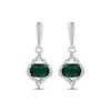 Thumbnail Image 2 of Lab-Created Emerald & White Lab-Created Sapphire Earrings Sterling Silver