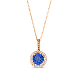 Le Vian Tanzanite Necklace 1/8 ct tw Diamonds 14K Strawberry Gold 20&quot;