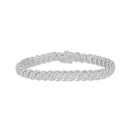 Diamond S-Link Bracelet 1 ct tw Sterling Silver 7.25&quot;
