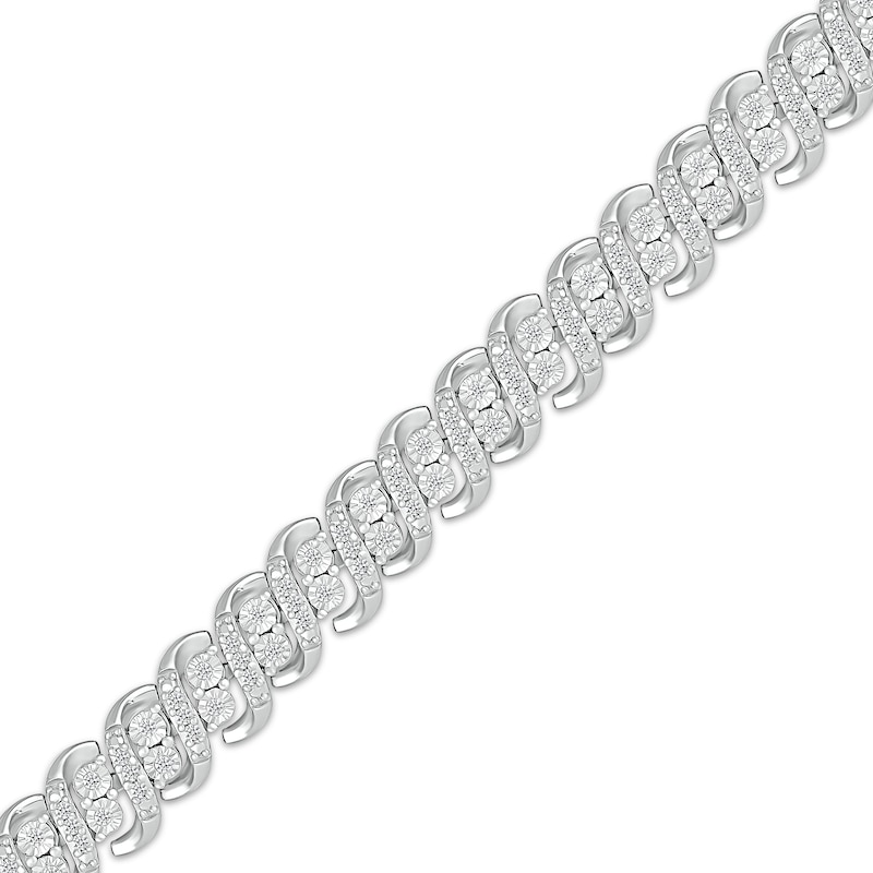 Diamond S-Link Bracelet 1 ct tw Sterling Silver 7.25"
