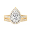 Thumbnail Image 3 of Pear-Shaped & Round-Cut Multi-Diamond Center Bridal Set 1-1/2 ct tw 14K Yellow Gold