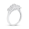 Thumbnail Image 2 of Diamond Three-Stone Halo Engagement Ring 5/8 ct tw 10K White Gold