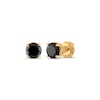 Thumbnail Image 1 of Black Diamond Solitaire Stud Earrings 1 ct tw 14K Yellow Gold (I3)