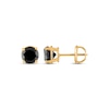 Thumbnail Image 3 of Black Diamond Solitaire Stud Earrings 1 ct tw 14K Yellow Gold (I3)