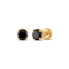 Thumbnail Image 1 of Black Diamond Solitaire Stud Earrings 2 ct tw 14K Yellow Gold (I3)