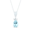 Thumbnail Image 0 of Pear-Shaped Aquamarine & Diamond Accent Necklace 10K White Gold 18"