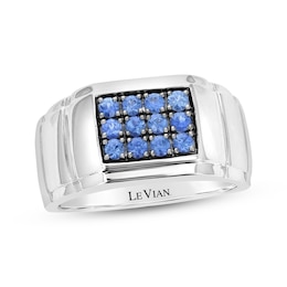 Le Vian Men's Blue Sapphire Ring 14K Vanilla Gold