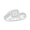 Thumbnail Image 1 of Multi-Diamond Cushion Halo Fashion Ring 1/6 ct tw Sterling Silver